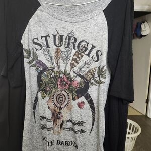 Sturgis Graphic Long Sleeve Tee - Black and Gray